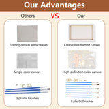 Reivworl 4 Pack Framed Paint by Numbers for Adults with Wooden Easel, Christmas Paint by Numbers Kit for Adults Beginner, Acrylic Painting by Number for Home Decor 8X12 Inch Reivworl