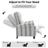 DREAMSIDEA Recliner Chair, Modern Pushback Armchair with Adjustable Backrest & Footrest for Bedroom, Living Room-Grey Stripe,1 SEAT DREAMSIDEA