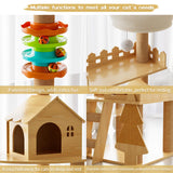 Elegaif Cat Tree, Wood Cat Tree Tower for Indoor Cats, 60.7" Modern Cat Tower with Sisal-Covered Scratching Posts and Top Perch，Cat Condo with Acrylic Hammock for Small Large Cats Elegaif