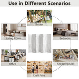 ALeesing 6 Panel Room Divider, 5.6Ft Pegboard Display Wood Folding Privacy Screens, Room Divider Peg Board Display Freestanding for Trade Show Craft Show Home Wall Organizer, Retro White ALeesing