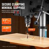 VEVOR 10 in Benchtop Drill Press, 6.2A Induction Motor, Tabletop Drilling Machine with 610/940 / 1500/2150 / 2800 RPM Adjustable Speed, 0-45° Tilting Worktable, LED Work Light, for Wood Metal VEVOR