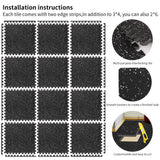 0.56in Thick 48 Sq Ft Gym Flooring for Home Gym, 12 Tiles Workout Exercise Equipment Mats, Rubber Top with EVA Foam, Interlocking Puzzle Floor Tiles for Fitness Room, Protective Flooring Mat LIUKANGZE