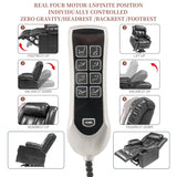 Neioml Four Motor Zero-Gravity Large-Wide Power Lift Chairs Recliners for Elderly, Infinite Position, 180° Lay Flat Lift Chair Big and Tall, Heat & Massage (Breathable Leather, Black) Neioml