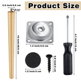 TURSTIN 8 Pieces 16 Inches Table Legs Wood Furniture Legs Tapered Round Replacement Desk Chair Legs Mid Century Furniture Legs for Coffee Table Dresser Night Stand (Wood) TURSTIN