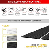 Ginchain 4'H x 8'W Slatwall Panel Garage Wall Organizer with 14 Hooks, Heavy Duty Interlocking Slat Wall Paneling Sheets, Garage Slatwall for Tool Organization Mounted Storage Systems Black Ginchain