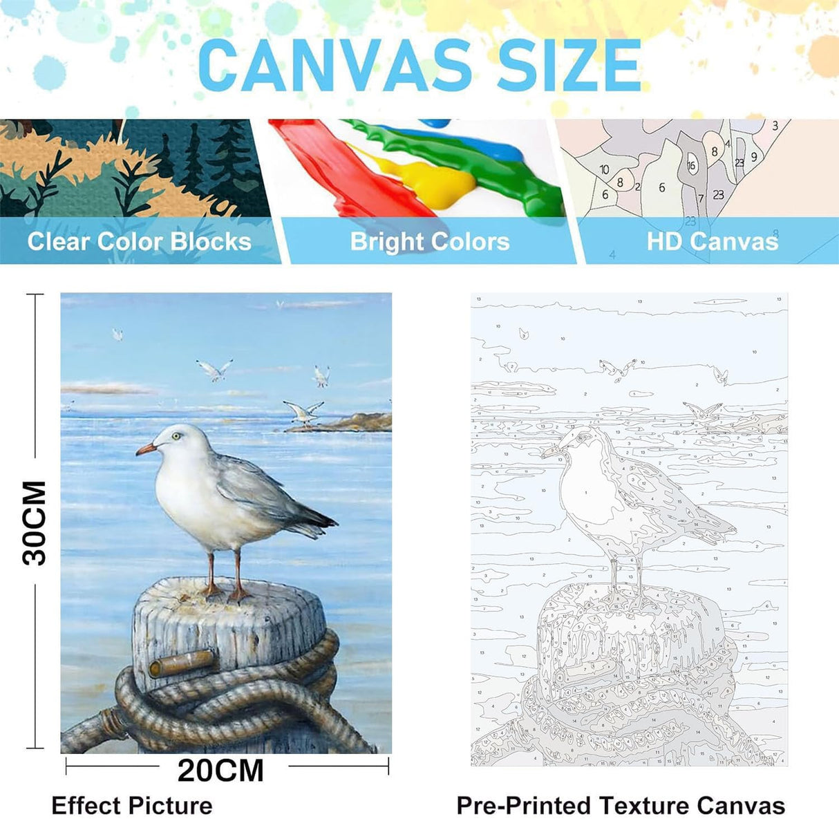 ajepon 4 Pack Framed Paint by Numbers Kit for Adults-Beach Paint by Numbers Kit for Adults with Frame,DIY Seaside Scenery Acrylic Oil Painting Kits with Framed Canvas 8x12inch (with Wooden Easel) ajepon
