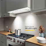 IKTCH New 36" Range Hood Insert, 900 CFM Ducted/Ductless Range Hood with 4 Speed Fan, White Stainless Steel & Tempered Glass Range Hood 36 inch with Gesture Sensing&Touch Control Making life Smarter IKTCH