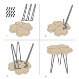 Warmaxx Natural Cedar Wood Live Edge Coffee Table 16" x 16" x 21" H Accent Vintage 4 Leaf Clover Wooden Side Table Solid Rustic Plant Stand Outdoor End Table Living Room Bedroom Sitting Area Warmaxx