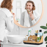 Detachable 7-Slot Wood Bathroom Organizer for Kids' Toothbrushes and Toiletries by GFWARE GFWARE