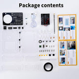 ScienSta Soldering Practice Kit, DIY Soldering Kit with 2" Speaker, USB/Battery Power, Clear Acrylic Case & Step-by-Step Guide ScienSta