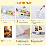 Bowetile Fall Framed Paint by Numbers for Adults, Adults' Paint-by-Number Landscape Kits on Canvas, Easy Acrylic Number Painting Crafts Kits Halloween Gifts for Home Decor, 8x12in Bowetile