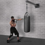 SELEWARE 18" Long Wall Mount Heavy Bag Hanger Heavy Duty Punching Bag Hanger with Spring Adjustable Boxing Bag Bracket for Home Gym Indoor Outdoor Boxing, Muay Thai and MMA Training SELEWARE