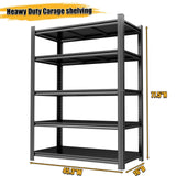 78" H Garage Shelving, 2500 LBS Heavy Duty Storage Shelves, Adjustable 5 Tier Metal Shelving Unit, Standing Shelf for Storage, Industrial Metal Utility Shelves for Workshop, Basement, Home Office Bezuny