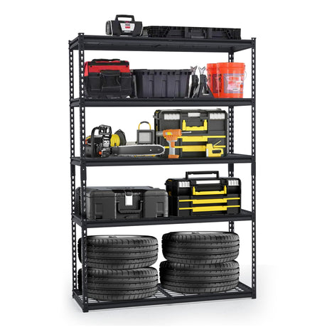 COZONY 48x18x72 Inch Garage Shelving, 5 Tier Heavy Duty Wire Shelf 2500 Lbs Capacity, Adjustable Metal Shelves, Industrial Utility Shelf Rack for Garage, Basement, Pantry, Warehouse COZONY