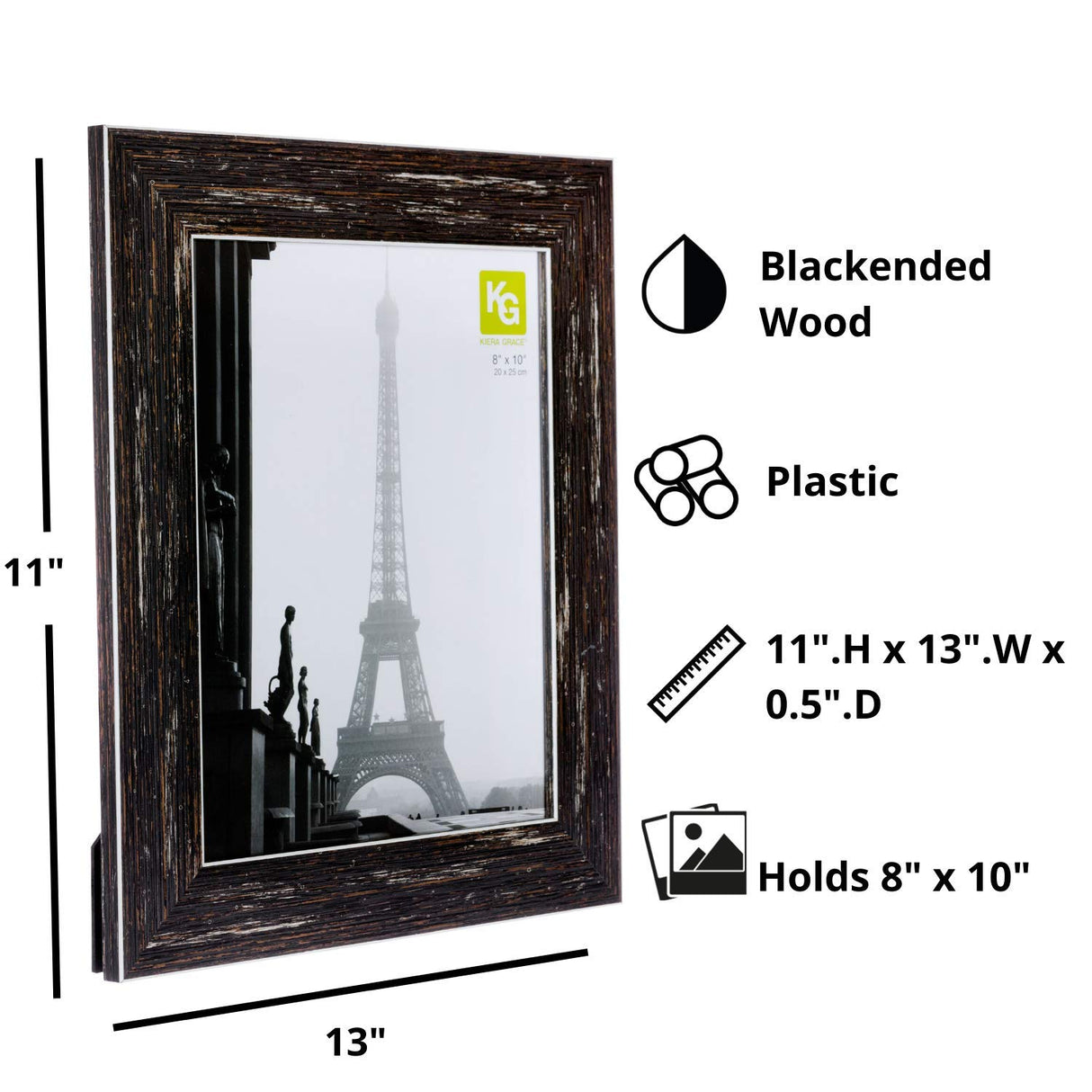 kieragrace - PH44005-1 Farmhouse luxury-frames, 8 by 10-Inch, Blackended Wood Kiera Grace