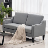 VINGLI Loveseat 53" Small Couch Loveseat Sofas for Living Room Mid Century Modern Sofa Couch Light Grey Love Seat Couches with Scooped Arms for Small Spaces, Bedroom, Apartment, Studio VINGLI