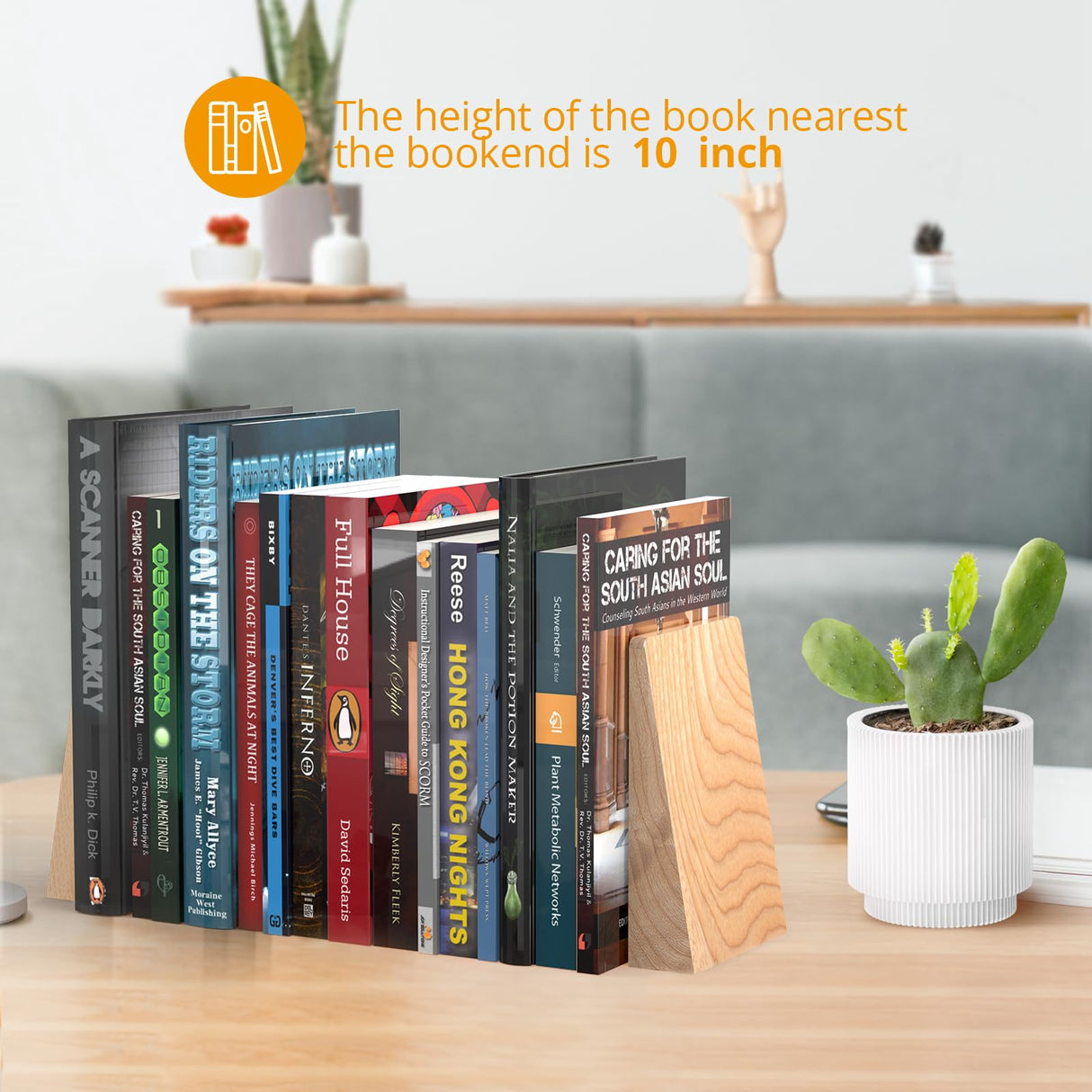 DRELIFAM Ash Wood Book Ends Heavy Duty Handmade Book Ends for Shelves Decorative Bookends to Hold Heavy Books (Ash Wood Small) DRELIFAM