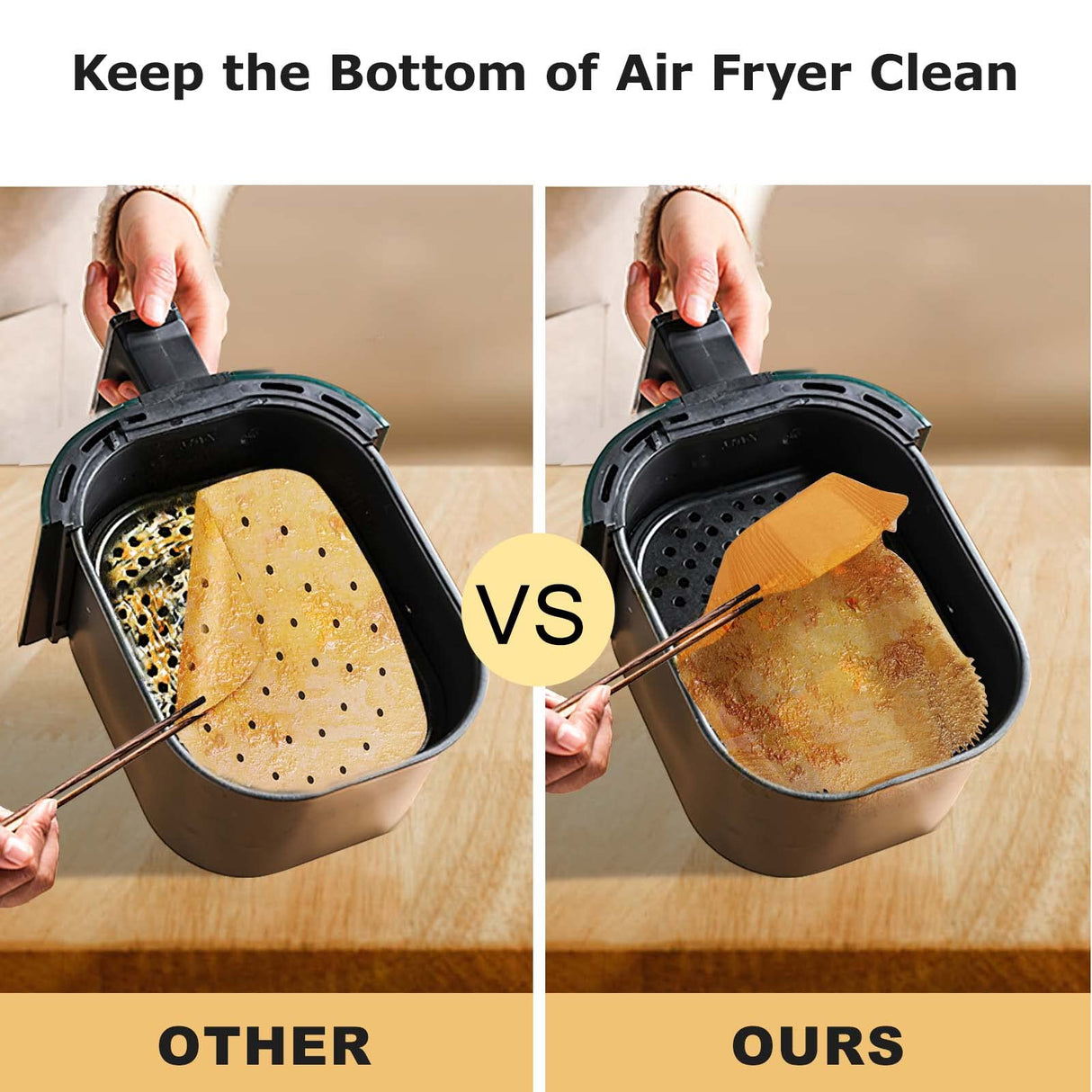 100Pcs Baking Paper Liners for Air Fryers - Rectangular Baking Sheets for Ninja Foodi Smart XL, DualZone & More Models - Air Fryer Accessories Palksky