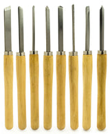 Bastex Professional Quality Wood Turning Chisel 8 pcs Set Included Lathes: 2 Skew 1 Spear Point 1 Parting 1 Round Nose & 3 Gouge Tools for Wood Working Professionals or Hobbyist. Starter Pack Kit Bastex