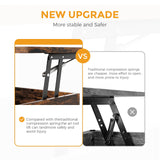 Bidiso Lift Top Coffee Table, Ten Minute Install Coffee Table Center Table with Hidden Storage Compartments, Rising Tabletop Dining Table Coffee Table for Living Room，Rustic Brown Bidiso