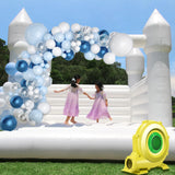 White Bounce House for Adults Kids, 100% PVC Commercial Grade Bounce House with 750W Blower Large Inflatable Balloon House for Birthday Party Wedding Gender Reveal and Other Celebrations 13x11.5x10ft awesmflate