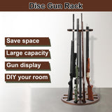 Amoard Heavy Solid Wood Rifle & Shotgun Holder, Up to 12 Gun Capacity Display Storage with Soft Padding, Indoor Gun Racks (Walnut Upgrade) amoard