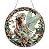 POETRYDRAW DIY Hanging Diamond Art Pendant Kit Fairy, Special Crystal Diamonds Painting Ornament for Adults, 5D Diamond Art Suncatchers Double Sided Board Gem Painting Box Kit POETRYDRAW