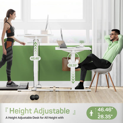 Zibbizo Electric Height Adjustable Standing Desk, 48x24 Inches, Ergonomic Sit-to-Stand Rising Computer Table for Home Office