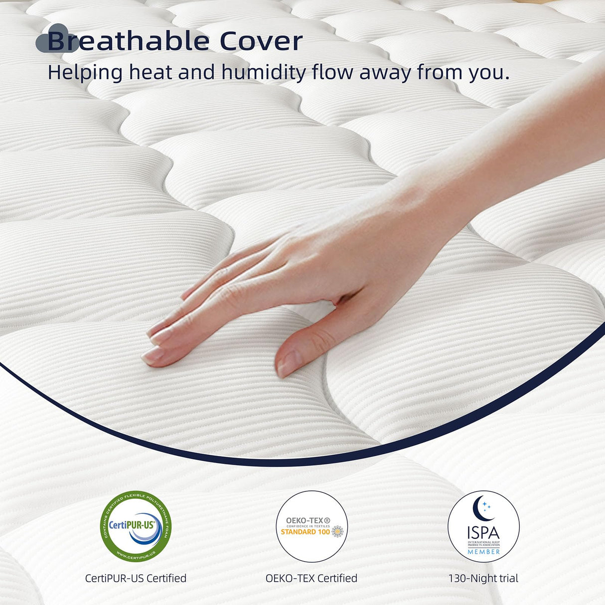 Crystli Full Size Mattress Bed in A Box, 10 Inch Hybrid Mattress with Zero Pressure Foam, Innerspring Mattress for Pressure Relief, Motion Isolation, Medium Firm, CertiPUR-US Certified Crystli