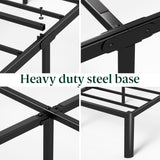 ZINUS Van 16 Inch Metal Platform Bed, Steel Slat Support, No Box Spring Needed, Eco Friendly WonderBox Packaging, Easy Assembly, Black, Queen ZINUS