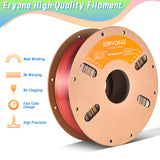 ERYONE Silk Rainbow 3D Printer PLA Filament 1.75 +/- 0.03mm, Shiny Multicolor Filament PLA Fast Color Gradient 1KG(2.2LBS), Sunset Rainbow ERYONE