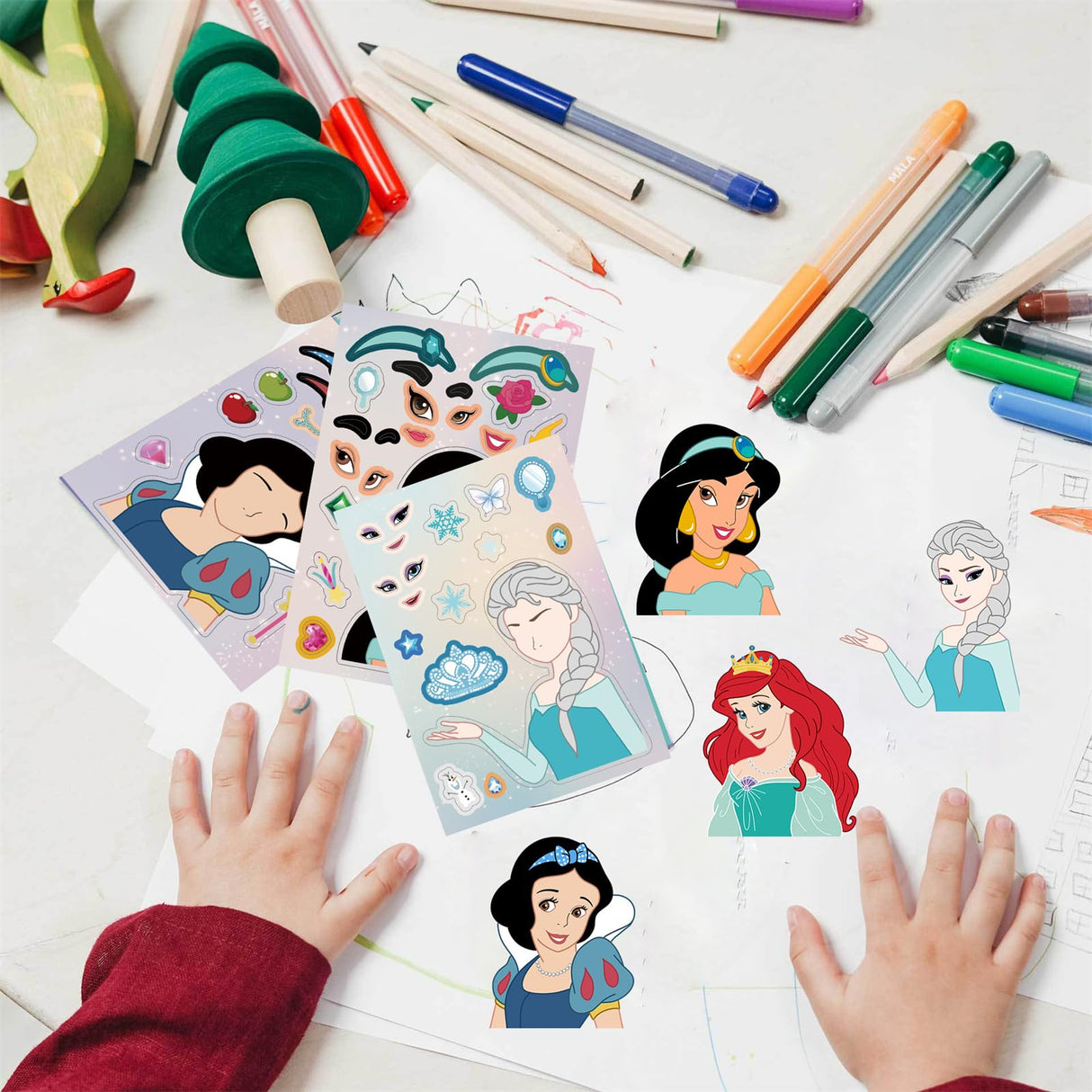 Make a Face Stickers 24PCS Make Your Own Princess Sticker for Kids Toddlers DIY Sticker Princess Themed Stickers for Kids Party Favors Awards Asverbet DIY Arts and Crafts Asverbet
