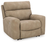 Signature Design by Ashley Next-Gen DuraPella Contemporary Faux Leather Wall Hugger Power Recliner with Adjustable Headrest and USB Ports, Light Brown Signature Design by Ashley