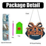 Rertcioph Football Diamond Art Hanging Kit for Adults, DIY Acrylic 5D Diamond Painting Hanging Ornament for Chicago Home Wall Decor and Gift Rertcioph