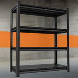 Huhaneon Heavy Duty Garage Shelves - 48''W 2,200Lbs Metal Adjustable Storage Shelving Rack Units for Warehouse Kitchen Pantry Basement 4 Tier Black 47.2" W x 15.7" D x 63" H Huhaneon