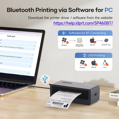 iDPRT Shipping Label Printer 4x6 Bluetooth Thermal Label Printer for Small Business and Shipping Package, Support Android, iPhone, Windows, macOS, Widely Used for Amazon, Shopify, Ebay (Renewed)