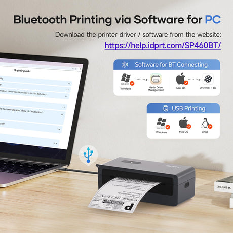 iDPRT Shipping Label Printer 4x6 Bluetooth Thermal Label Printer for Small Business and Shipping Package, Support Android, iPhone, Windows, macOS, Widely Used for Amazon, Shopify, Ebay (Renewed) iDPRT