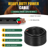 50ft 10/4 10 AWG Portable Power Cable (4 Conductor) - SOOW 600V 10 Gauge Electric Wire for Generator, Portable Lights, RV/EV Car Battery Chargers and Machinery - 50 Feet Electrical Cord Bghdas
