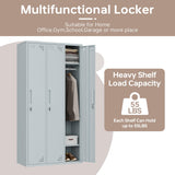 AFAIF Metal Storage Locker, Metal Locker with 6 Doors, 71" Tall Steel Storage Lockers for Employees, Large Locker Storage Cabinets Organizer for School, Gym, Home Office, Staff AFAIF