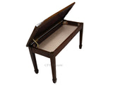 CPS Imports Genuine Leather Walnut Concert Grand Duet Piano Bench Stool with Music Storage CPS Imports