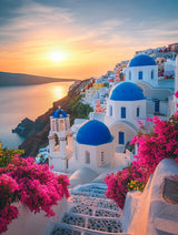 DIY Diamond Painting Santorini Greece Landscape 12x16 Inch, Full Round Drill Kits Mosaic Art for Adults Relax & Home Wall Decor Festival Gift 573 Generic