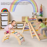 aiwo Pikler Triangle Set 7in1 Montessori Toddler Climbing Toys Indoor, Climbing Toys for Toddlers 1-3 Inside, Baby Climbing Gym Toddler Climber Indoor Playground aiwo