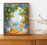 Two Lemon Trees Paint by Number for Adults Beginner Window View of the Sea Paint by Numbers on Canvas Fashion Decor Paint by Numbers Kits Suitable for Gift Home Decoration Without Frame 16x20 Inch MSTINGSHUN