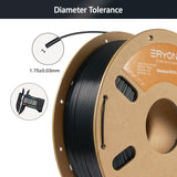 ERYONE PETG Filament for 3D Printer, 1.75mm +/-0.03mm, 1kg(2.2LBS)/Spool, Black ERYONE