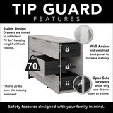 Bush Furniture Atria Bedroom 6 Drawer Dresser, Modern Hickory Bush Business Furniture