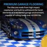 Big Floors GarageTrac Diamond, Interlocking Non-Slip Garage Flooring Tile, Durable, Modular, Heavy-Duty Copolymer, Easy Install (48 Pack), Graphite Big Floors