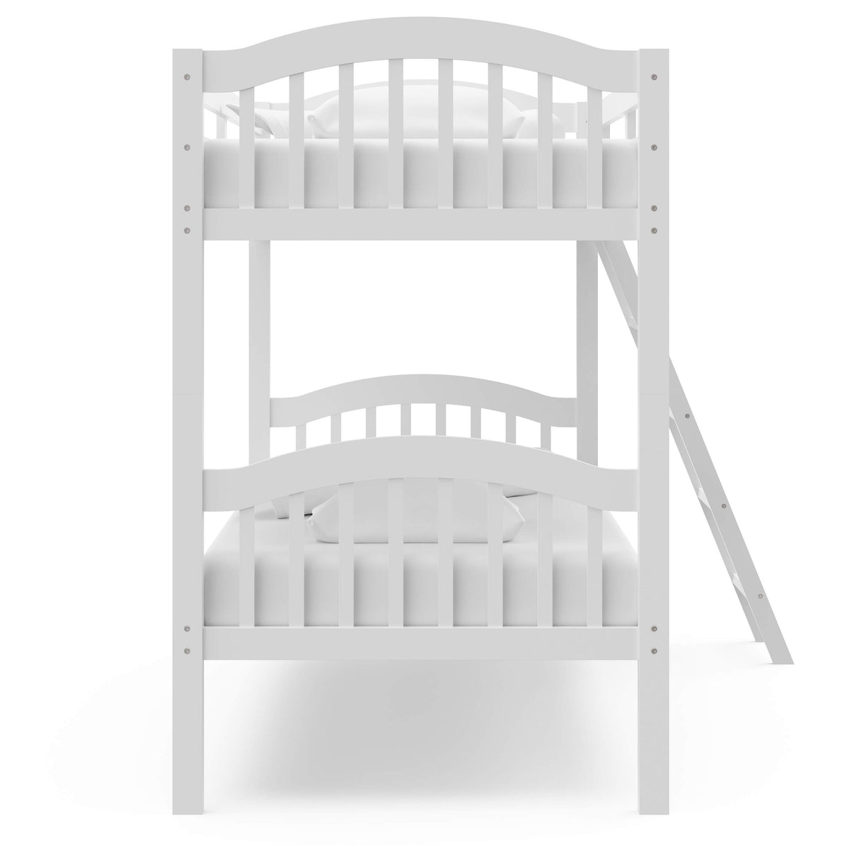 Storkcraft Long Horn Twin-Over-Twin Bunk Bed (White) - GREENGUARD Gold Certified, Converts to 2 individual twin beds Storkcraft