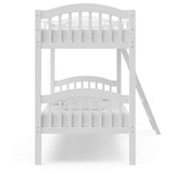 Storkcraft Long Horn Twin-Over-Twin Bunk Bed (White) - GREENGUARD Gold Certified, Converts to 2 individual twin beds Storkcraft