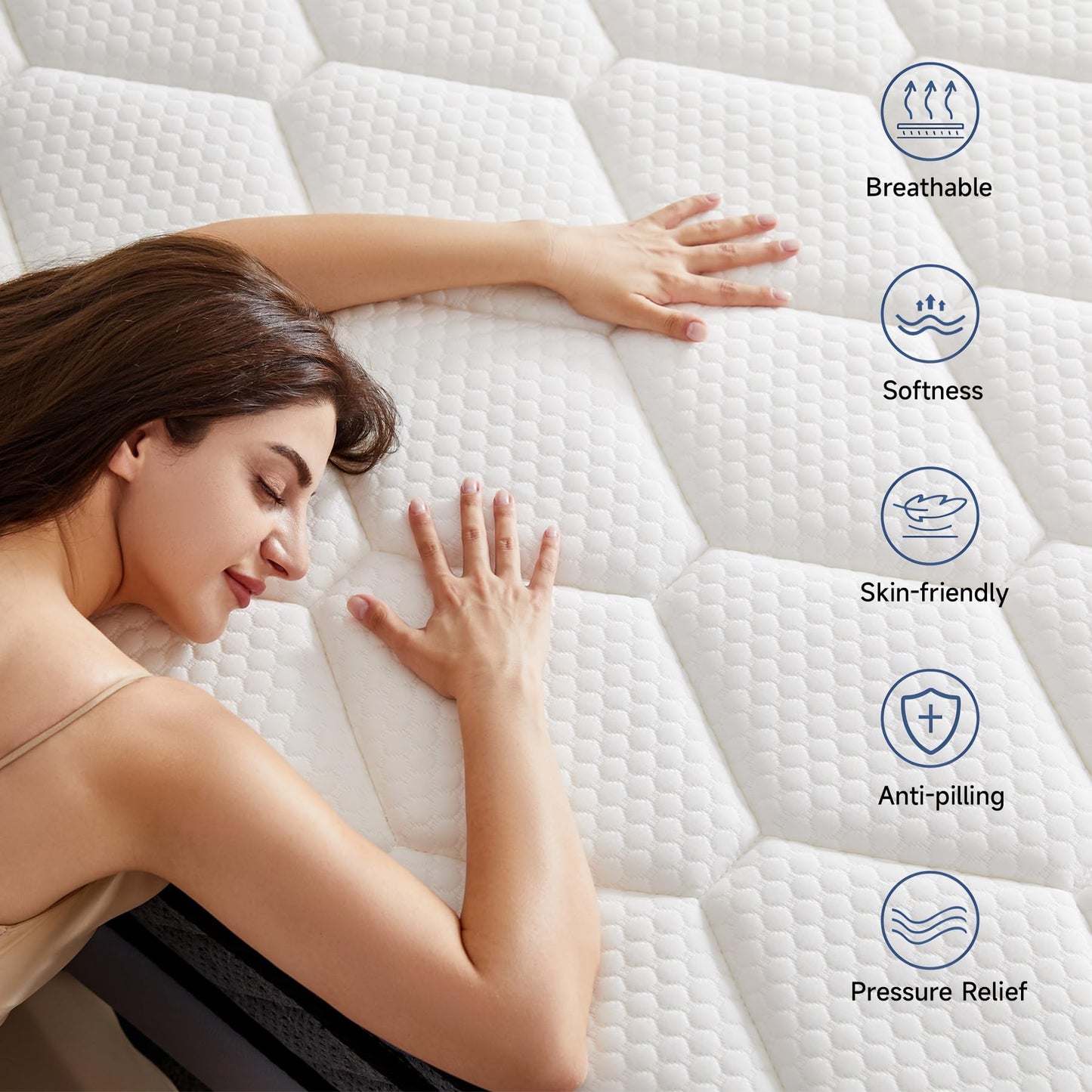 Uapev Full Mattress,10inch Thickness Mattress in A Box,Memory Foam Hybrid Mattress,with Individual Pocket Spring for Motion Isolation & Silent Sleep,Pressure Relief,Plush Texture.