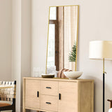 HIGREENA Full Length Mirror, 56"x20" Full Body Mirror, Floor Mirror with Aluminum Alloy Frame, Free Standing Mirror, Mirror Full Length Hanging or Leaning Against Wall, Gold HIGREENA